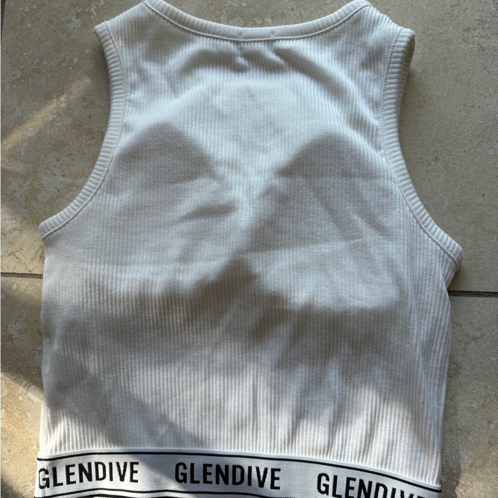 GLENDIVE White Ribbed Tank Top - Picture 6 of 8